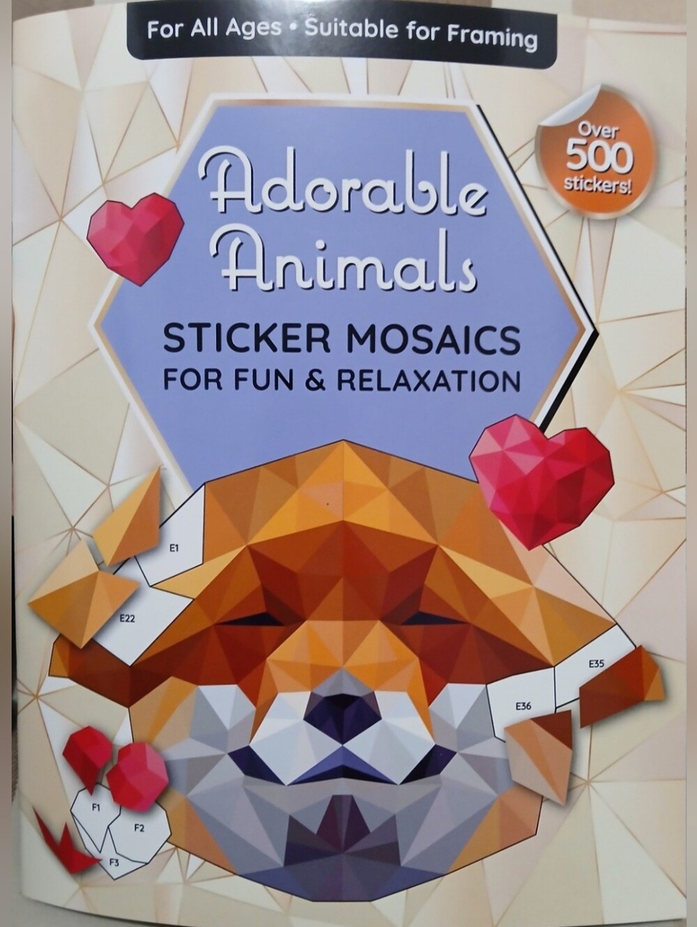 Adorable Animals Paint By Sticker Mosaics Book. New.